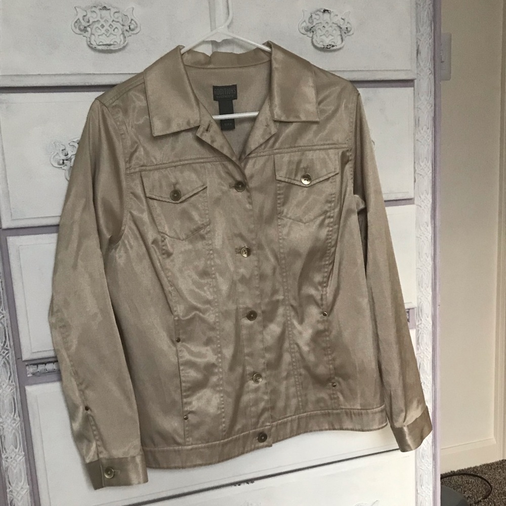 Additions by Chico’s Gold Button Down Jacket 2